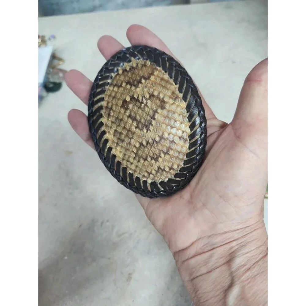 4x3 handmade leather rodeo western buckle